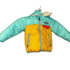 Patagonia toddler kids Reversible Tribbles Insulated Hoody coat size 2T